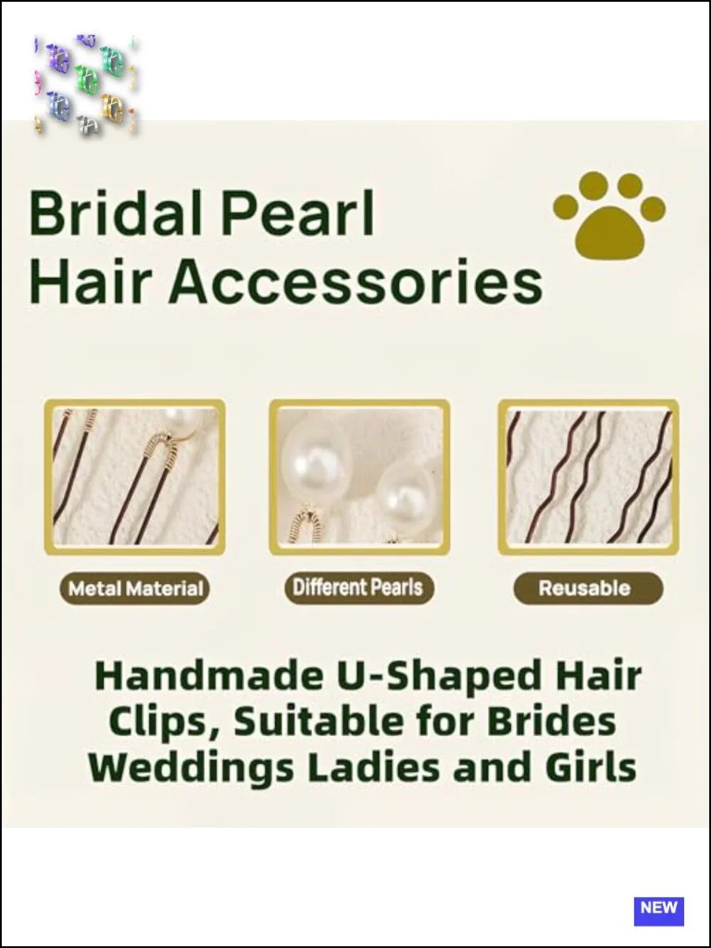 12 Pearl Hair Pins U Shaped Bridal Hair Accessories Handmade Decorative Bobby